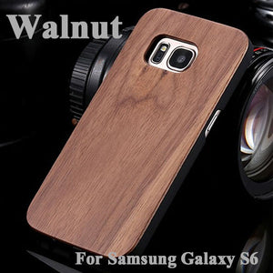 Genuine Wood Hard Protector Cover For Samsung Galaxy S8 S6 edge Plus Case Real Rosewood Bamboo Cherry Wooden Phone Cases