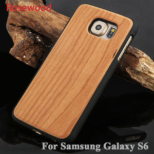 Genuine Wood Hard Protector Cover For Samsung Galaxy S8 S6 edge Plus Case Real Rosewood Bamboo Cherry Wooden Phone Cases